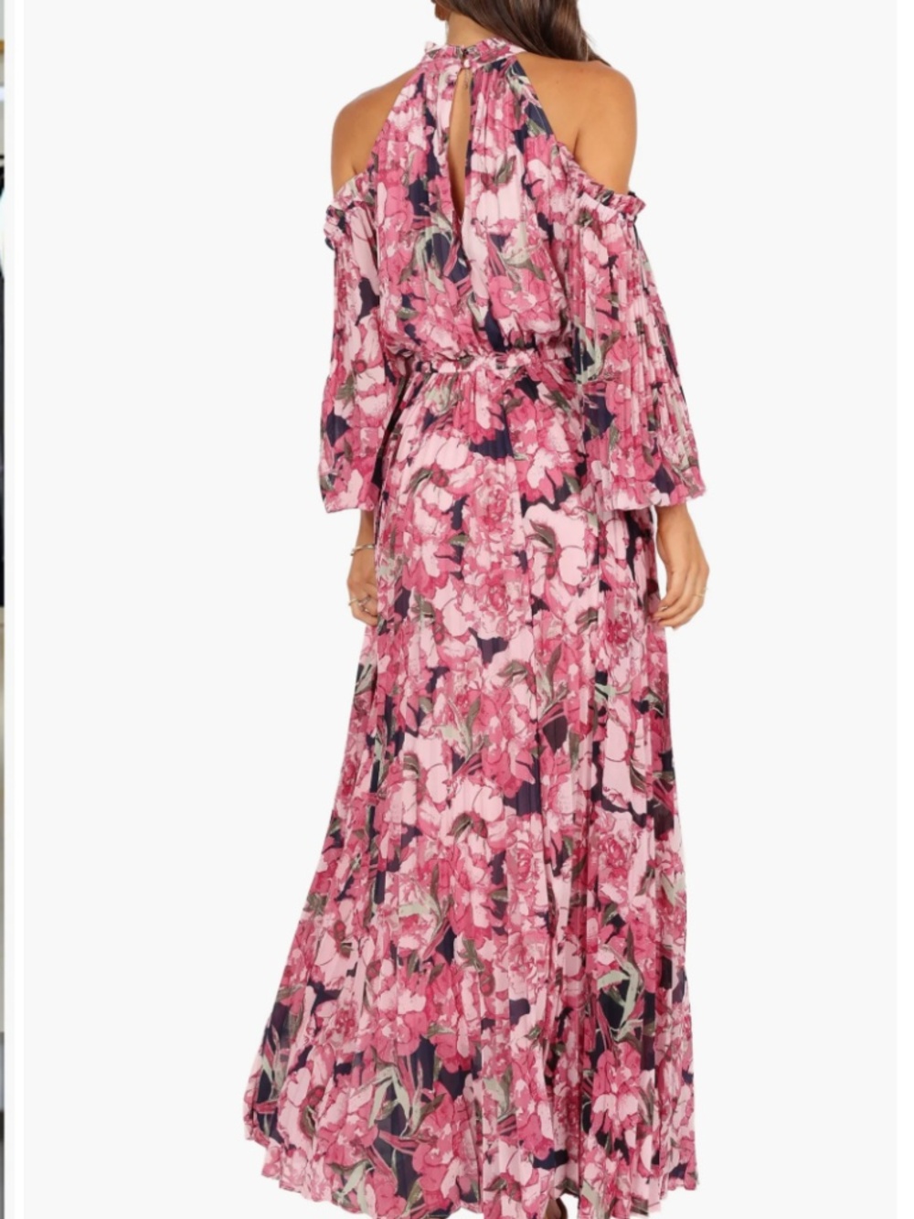 petal and pup Hilary cold shoulder purple floral maxi dress, Large - Picture 2 of 13